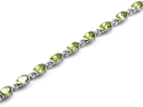 Miniatura 2 de Silvershake Pulsera de plata de ley 925 chapada en oro blanco ovalada de 0.236 x 0.157 in, pulsera ajustable de 7 a 8.5 pulgadas para mujer