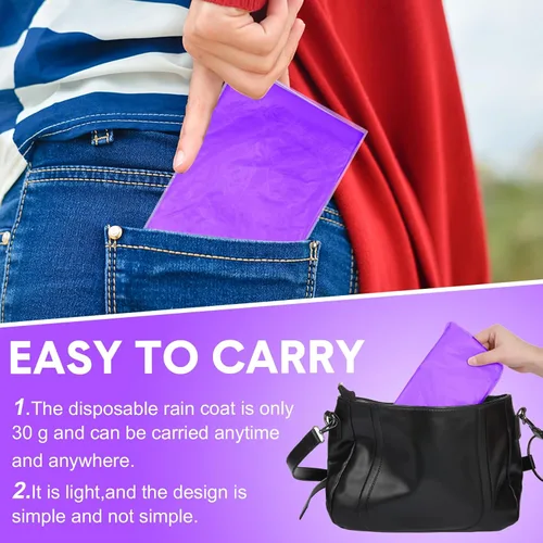 Miniatura 7 de Ponchos de lluvia desechables a granel para adultos, ponchos de emergencia con capucha para hombres y mujeres, viajes, camping, senderismo