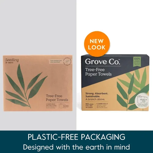 Miniatura 8 de Grove Co. Toallas de papel de bambú, sin árboles y toallas de papel de cocina sostenibles, fuertes y absorbentes, con hojas seleccionadas
