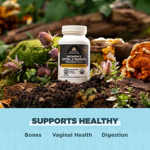 Miniatura 4 de Ancient Nutrition Probióticos regenerativos orgánicos certificados para mujeres, probióticos extra fuertes para mujeres, digestión saludable y apoyo