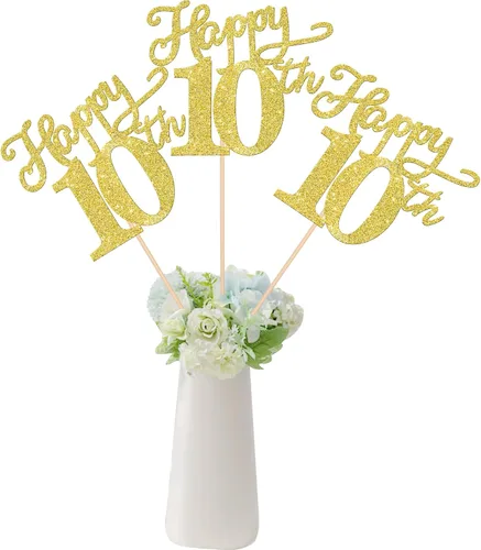 Miniatura 21 de Rsstarxi Paquete de 12 palitos de centro de mesa de cumpleaños número 50 para decoración de mesa de cumpleaños 50 para hombre, decoración de mesa