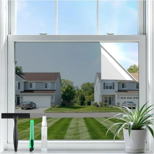 Miniatura 12 de rabbitgoo - Película de privacidad para ventana, cubierta de puerta adhesiva estática de vidrio esmerilado decorativo 3D, bloqueador solar, adhesivo