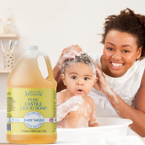 Miniatura 5 de Brittanie's Pure - Recambio de jabón líquido de aceite de oliva de Castilla orgánico, bebé, 1 galón, lavado de cara, cuerpo, platos, mascotas
