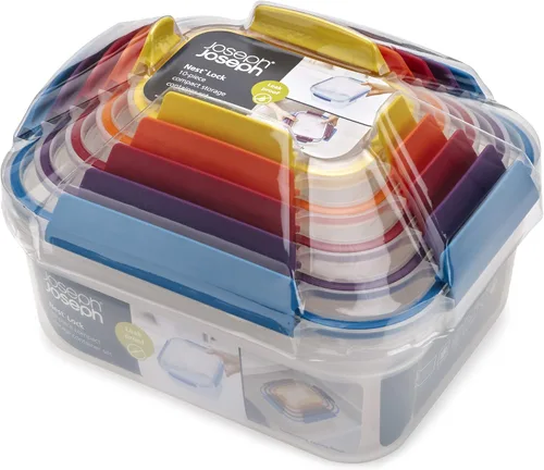 Miniatura 8 de Joseph Joseph Nest Lock Juego de recipientes de plástico para almacenar alimentos sin BPA, con tapas con cierre hermético a prueba de fugas, 10