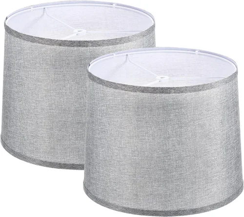 PATIKIL Juego de 2 pantallas de lámpara para lámparas de mesa, 11.4 pulgadas superior x 12.6 pulgadas inferior x 9.8 pulgadas de alto, pantalla de
