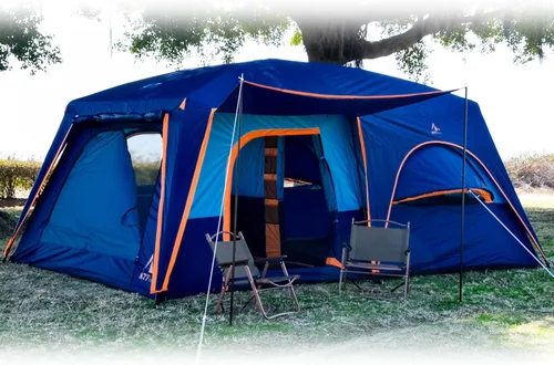 Miniatura 17 de KTT Extra Large Tent 12 Person,Family Cabin Tents,2 Bay-Windows,2 Rooms and 3 Doors 3 Windows with Mesh,Waterproof,Straight Wall,Double Layer,Big