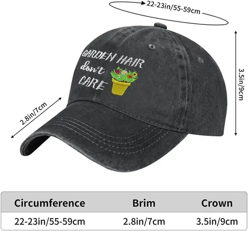 Miniatura 6 de Garden Hair Don't Care - Gorra de béisbol bordada de algodón lavado ajustable