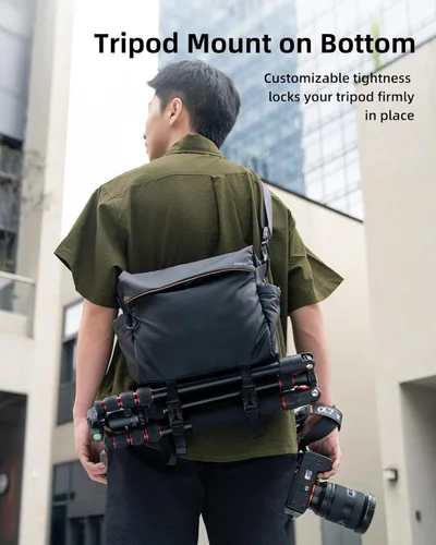 Miniatura 3 de llano Bolsa bandolera para cámara de 6L para fotógrafos, bolsa de hombro DSLR, pequeña, compacta funda cruzada para cámara con correa ajustable