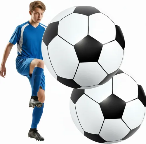 Lewtemi 2 pelotas inflables de fútbol de playa, 27 bolas inflables gigantes de fútbol grandes para actividades al aire libre, decoración de piscina,