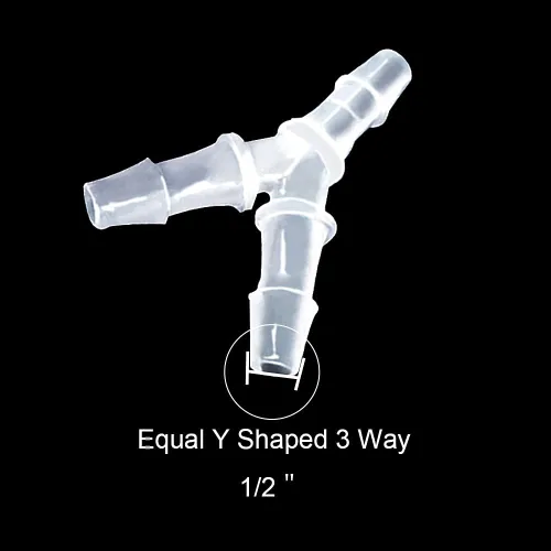 Miniatura 2 de Adaptador de manguera de 1/2 pulgada con púas iguales en forma de Y de 3 vías de plástico empalmador empalmador adaptador de unión para tubería