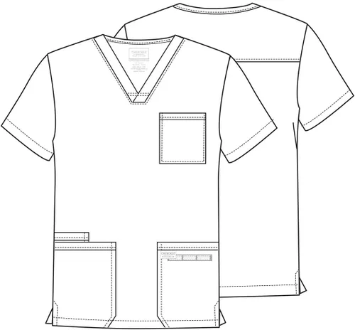 Miniatura 6 de Cherokee WW Professionals WW695 - Camisa de uniforme sanitario para hombre, con cuello en V