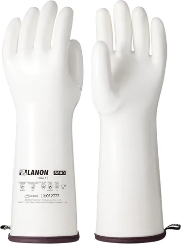 LANON - Guantes de horno de silicona líquida resistentes al calor de 15 pulgadas, grado alimenticio, forro CoralAir, impermeables, extra largos, XL