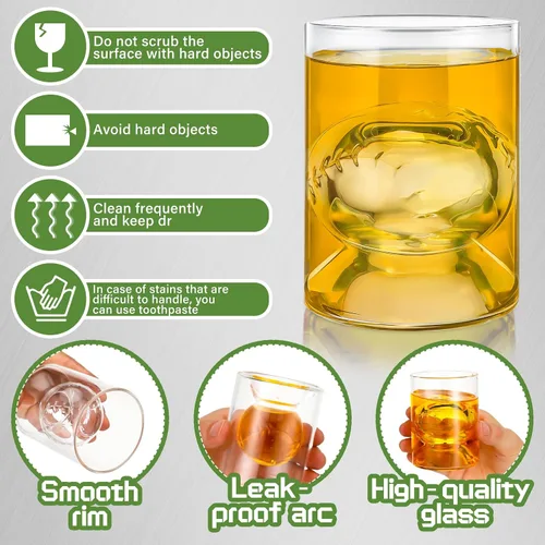 Miniatura 3 de Hoolerry - Juego de 6 regalos de entrenador de béisbol de 3.4/6.8 onzas, vaso de whisky, regalos para hombres, Día del Padre, vaso de cerveza