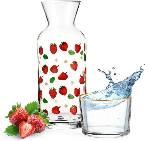 Miniatura 9 de Wrenbury Juego Vintage de Jarra y Vaso para Mesita de Noche - Jarra de Agua para Enjuague Bucal con Vaso para Baño - Decantador Ámbar para Mesita