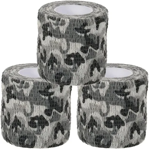 Miniatura 13 de Cinta envolvente autoadhesiva de camuflaje para protección de 5 cm x 4,5 m. Cinta de camuflaje discreta de tela no tejida. Vendaje elástico