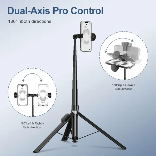Miniatura 3 de Trípode automático de 66 pulgadas con control remoto, trípode para teléfono celular para grabación de video y transmisión en vivo, trípode ajustable