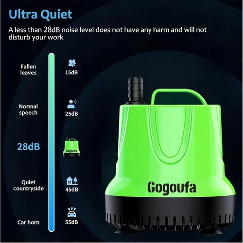 Miniatura 2 de Bomba de agua sumergible con tubo de 5 pies y 4 boquillas, 1120 GPH, 100W, bomba de sumidero para pecera, estanque, acuario, sistemas hidropónicos