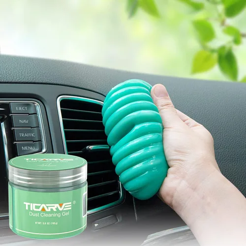 TICARVE - Gel limpiador de autos, pasta limpiadora de autos, herramientas de limpieza, limpiador de interiores, juego de limpieza, limpiador de Verde