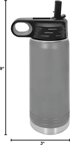 Miniatura 9 de Botella de agua personalizada LaserGram, Karate Man, de acero inoxidable con doble pared aislada al vacío con tapa abatible, regalo personalizado