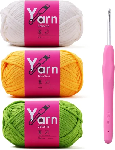 Miniatura 41 de Hilo de Crochet con Hilo de Algodón para Crochet – Hilos de Crochet Tejido para Principiantes con Puntadas Fáciles de Ver – Hilo para Crochet
