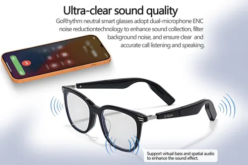 Miniatura 4 de GoRhythm Lentes inteligentes AI con seguridad Bluetooth de por vida cara a cara AI Traducción inalámbrica y traducción de llamadas para reproducción