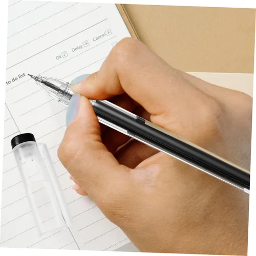 Miniatura 4 de NUOBESTY 12 bolígrafos de tinta de gel negra, punta de aguja fina, escritura suave para escuela y oficina, agarre cómodo, diseño ergonómico