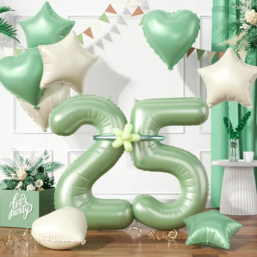 Miniatura 27 de Globos dorados de color champán con el número 11, globos de oro claro, globo de aluminio dorado con forma de corazón con estrella y globo largo