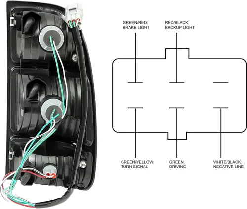 Miniatura 8 de ECOTRIC Luz trasera compatible con Toyota Tundra 2000-2006 Regular/Access Cab Lámpara de freno de señal Luz trasera lado del conductor izquierdo
