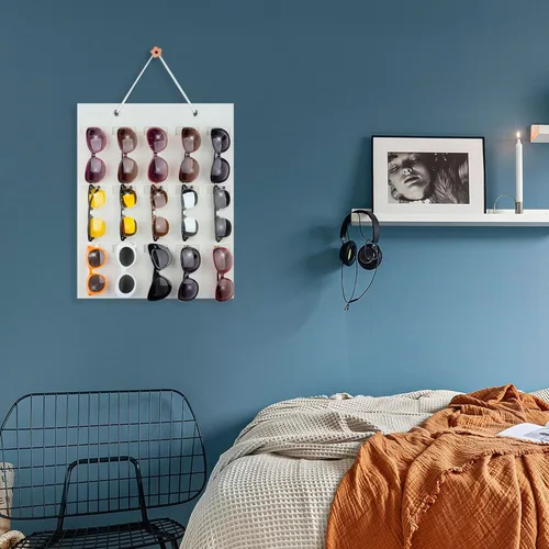 Miniatura 8 de PACMAXI Organizador de almacenamiento para lentes de sol, bolsillo de pared montado por lentes de sol, soporte de almacenamiento para anteojos