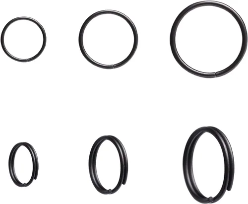 Miniatura 4 de 200 piezas de mini anillo de salto dividido de 0.394 pulgadas con doble bucles, pequeños anillos redondos de metal negro, conectores para hacer