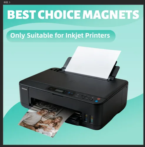 Miniatura 6 de 50 hojas brillantes impresas en papel magnético a granel para impresora de inyección de tinta, haz fotos para refrigerador, 13.5 mil, 8.5 x 11