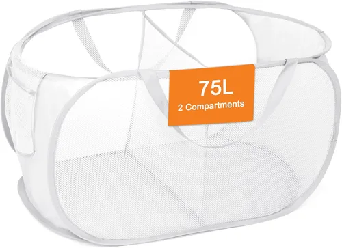 Miniatura 10 de Cestas plegables para la lavandería, cesta plegable de malla para lavandería, cesta de lavandería emergente duradera, cestos para ropa de 3 Negro