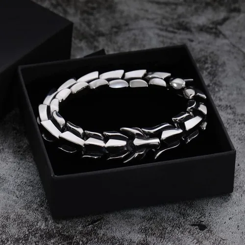 Miniatura 7 de WFYOU Viking - Pulsera punk vintage para hombre, acero inoxidable, cadena de eslabones de dragón, joyería de moda, cultura callejera hippop