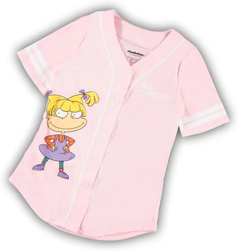Miniatura 7 de Nickelodeon Camiseta de moda para mujer de los 90 Rugrats, Angelica y Chuckie Mesh Baseball Jersey