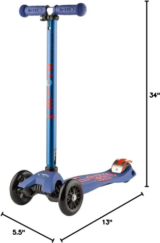 Miniatura 10 de Micro Kickboard - Maxi Deluxe de 3 ruedas, inclinado para conducir, scooter Micro de diseño suizo para niños, de 5 a 12 años Azul