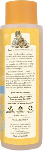 Miniatura 10 de Burt's Bees for Pets Champú para cachorros sin lágrimas con suero de leche y aceite de linaza, champú suave para perros de más de 8 semanas