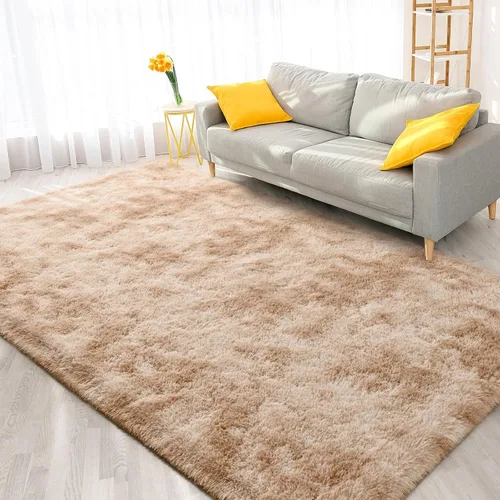 Miniatura 71 de FlyDOIT Alfombras Grandes para Sala de Estar, 5x8 Pies Alfombra Shaggy Teñida con Tie-Dye Gris Oscuro, Alfombras Mullidas Tipo Manta, Alfombras