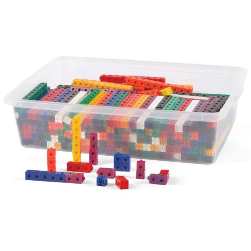Miniatura 4 de hand2mind Cubitos a presión, cubos de enlace de matemáticas, cubos de plástico, bloques a presión, clasificación de colores, cubos de conexión
