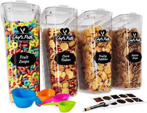 Miniatura 9 de Chef's Path Contenedores herméticos para almacenamiento de alimentos, juego de 2 (6 litros) para cocina y despensa, sin BPA para arroz, cereales