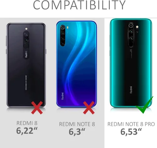 Miniatura 6 de kwmobile Funda compatible con Xiaomi Redmi Note 8 Pro - Funda protectora de silicona TPU suave y delgada - Negro mate