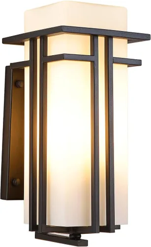 Luz de Porche Exterior Montada en Pared Farol de Pared Impermeable Luminaria Exterior para Entradas, Patios, Garaje, Porche Delantero, Marco de Negro