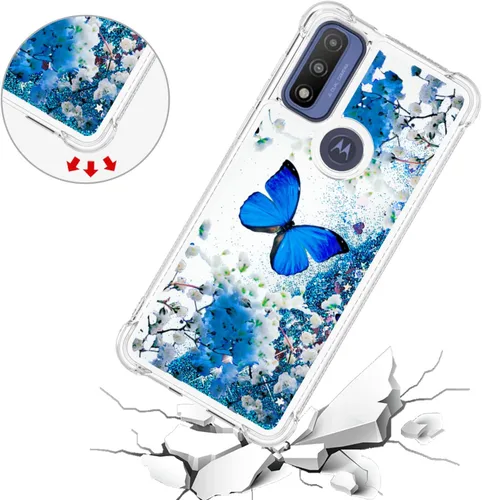 Miniatura 3 de Funda para Moto G Play 2023, Moto G Pure/G Power 2022 con protector de pantalla, para mujeres y niñas, con purpurina líquida, flotante, linda funda