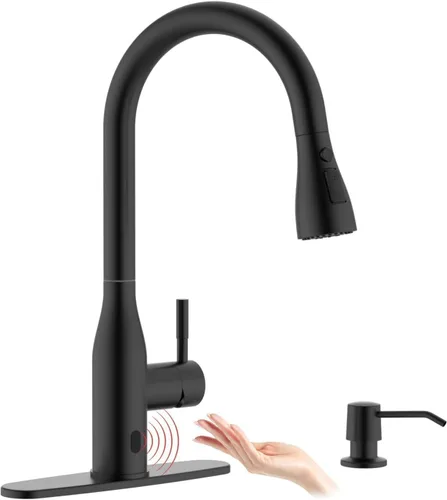 Miniatura 13 de APPASO Grifo de cocina de bronce con dispensador de jabón, grifo de fregadero de bronce frotado con aceite para cocina, grifo de fregadero de cocina