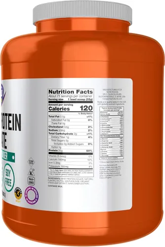 Miniatura 2 de NOW Foods Nutrición Deportiva, Proteína de Suero Aislada, 25 g Con BCAAs, Polvo Cremoso de Vainilla, 5 Libras