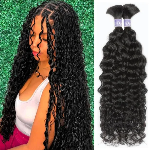 Miniatura 8 de Cabello humano trenzado para trenzas bohemias, 1.76 oz, 1 paquete/paquete de 18 pulgadas, paquetes de cabello humano rizado bohemio para trenzar 12A
