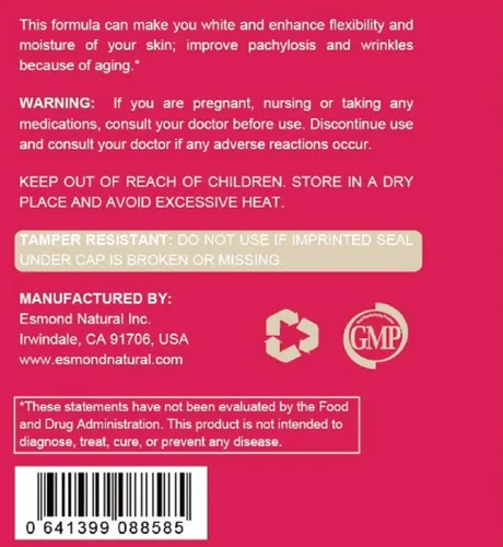 Miniatura 3 de cápsula blanqueadora de la piel (repara, mejora y protege la piel), GMP, producto natural certificado Assn, fabricado en Estados Unidos, 480 cápsulas