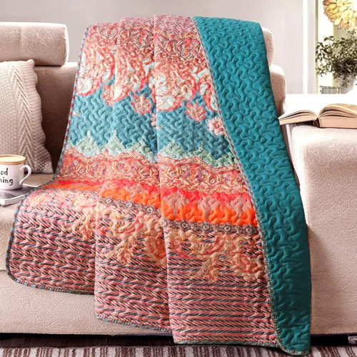 Miniatura 9 de Lujo Reversible 100% algodón clásico Boho a rayas a cuadros Cobija 60 x 50 pulgadas se puede lavar a máquina y secar en secadora, Algodón, Patrón 3
