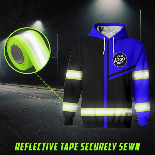 Miniatura 4 de Empresa, Equipo Uniforme Camisa de Alta Visibilidad para Hombres Camisa de Seguridad Logotipo Personalizado Nombre con Cintas Reflectantes AMZ02
