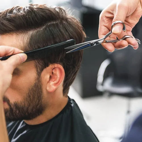 Miniatura 6 de Juego de tijeras de corte de cabello y adelgazamiento, tijeras profesionales de 16.5 cm para corte de barba y peinado con estuche, juego de tijeras