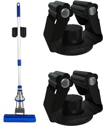 Miniatura 12 de Soporte magnético para escoba, soporte magnético de acero para fregona sin perforación, soporte magnético para herramientas de garaje, soporte